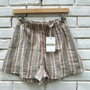 NWT Show Me Your Mumu cotton striped pull on shorts size XS